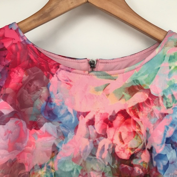 Vibrant, Colorful Stretch Floral Dress - Picture 4 of 13